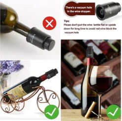 Pompe à Vide à Vin DOWO® Avec échelle De Date - Bouchon à Vin - Pompe à Vide à Vin - Bouchon à Champagne -Cuisine Fournitures Magasin 1200x1193 13