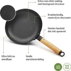 Qulinart | Poêle En Fonte Nid D'abeille | Pour Tous Les Incendies | Revêtement Antiadhésif | Extra Léger | D'économie D'énergie | Set De Ø 20 - 24 & 28 Cm -Cuisine Fournitures Magasin 1200x1194 4