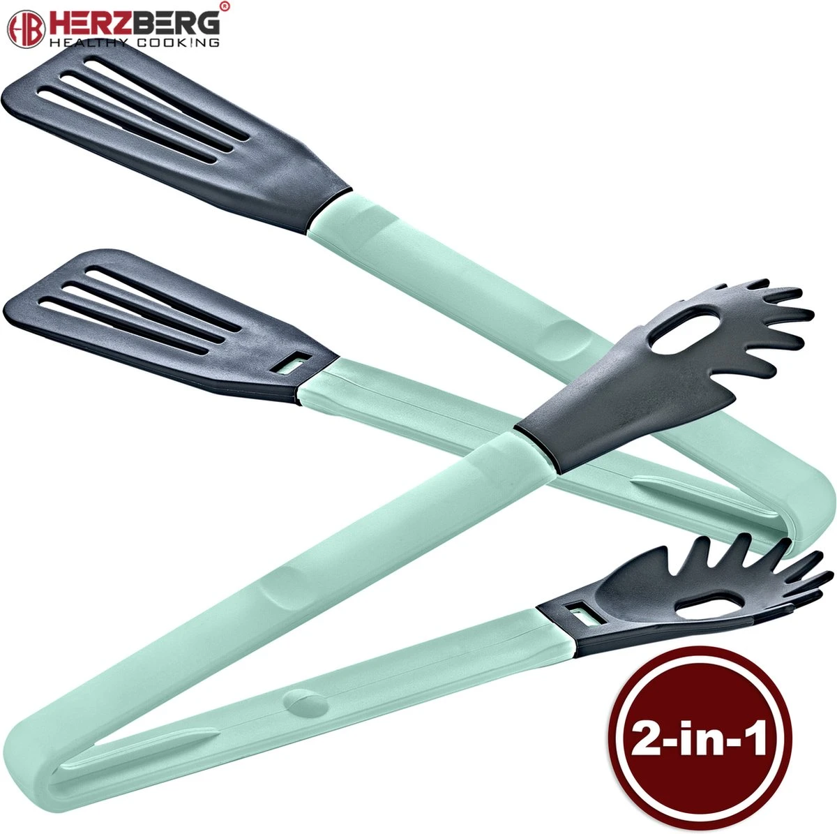Herzberg Cooking HG-2N1CK4BLU : Pince à Vaisselle En Nylon Bleu 2 En 1 3 Herzberg Cooking HG-2N1CK4BLU : Pince à Vaisselle En Nylon Bleu 2 En 1 – Image 3