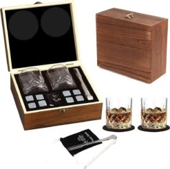 Ensemble à Whisky Avec - 2 Verres à Whisky - 8 Pierres à Whisky - Verres à Whisky - Whisky - Cadeau Pour Homme/fête Des Pères