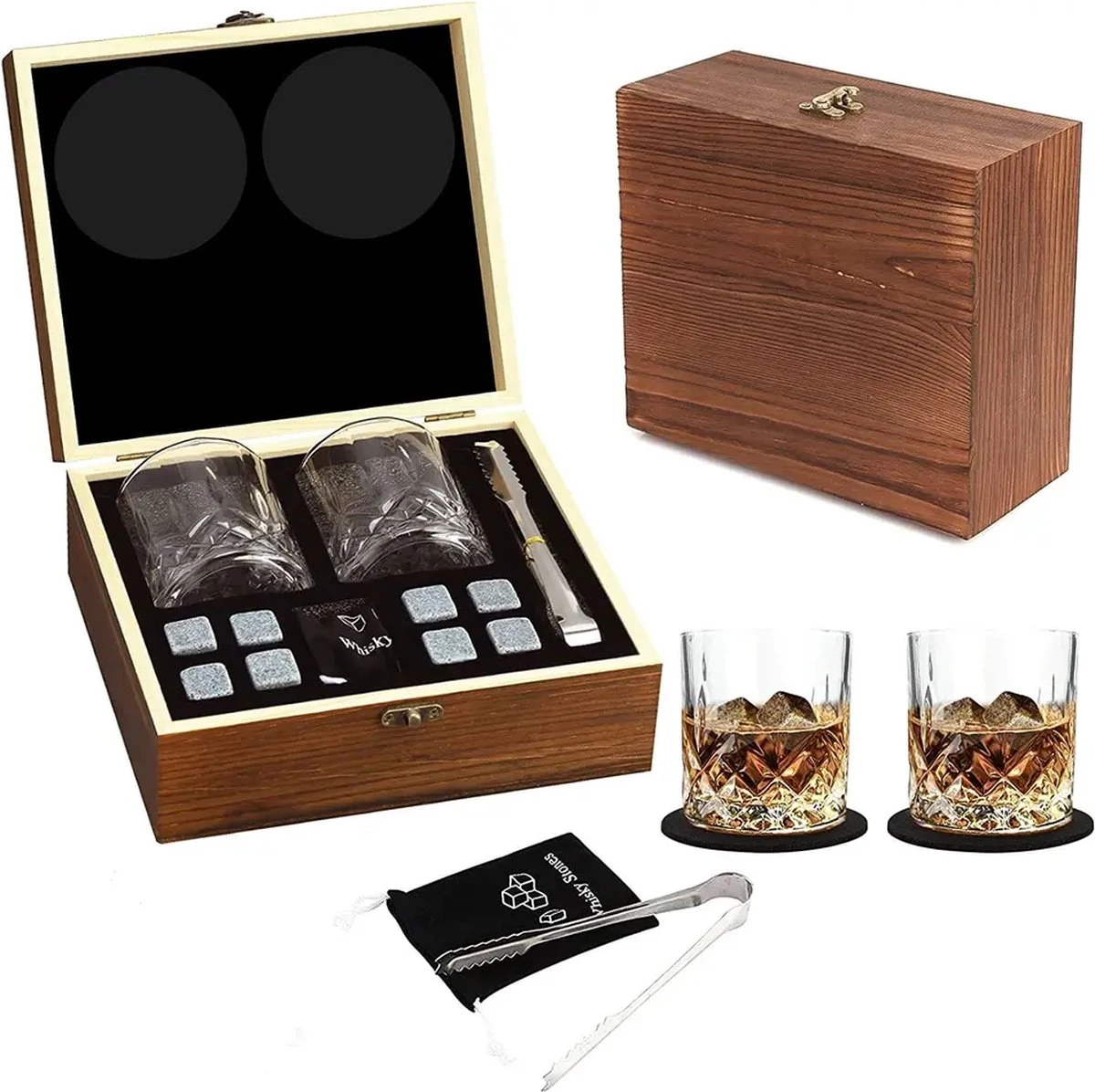 Ensemble à Whisky Avec - 2 Verres à Whisky - 8 Pierres à Whisky - Verres à Whisky - Whisky - Cadeau Pour Homme/fête Des Pères 1 Ensemble à Whisky Avec - 2 Verres à Whisky - 8 Pierres à Whisky - Verres à Whisky - Whisky - Cadeau Pour Homme/fête Des Pères