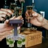 Fontaine à Shot Gris - Avec 6 Verres à Shot - Le Diviseur De Shot Et Le Support En 1 - Gris - Verres à Shot - Fontaine à Shot - Distributeur - Cadeau - Fête