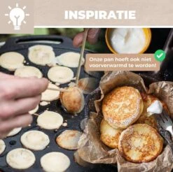 Poffertjespan - Inc. Flacon Doseur Gratuit, Pinceau, Fourchette - Convient à Tous Les Poêles - Machine à Poffertjes - Poffertjes Poêle à Induction - Poffertjes Poêle électrique -Cuisine Fournitures Magasin 1200x1197 16