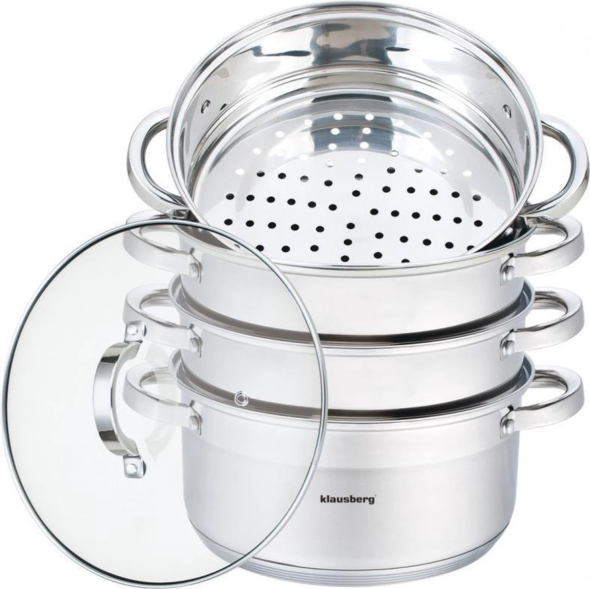 Cuiseur Vapeur - Cuiseur Riz Et Légumes 5 Pièces - Ø 24 Cm - 5L - Acier Inoxydable Avec Couvercle En Verre - FIRENZE 1 Cuiseur Vapeur - Cuiseur Riz Et Légumes 5 Pièces - Ø 24 Cm - 5L - Acier Inoxydable Avec Couvercle En Verre - FIRENZE