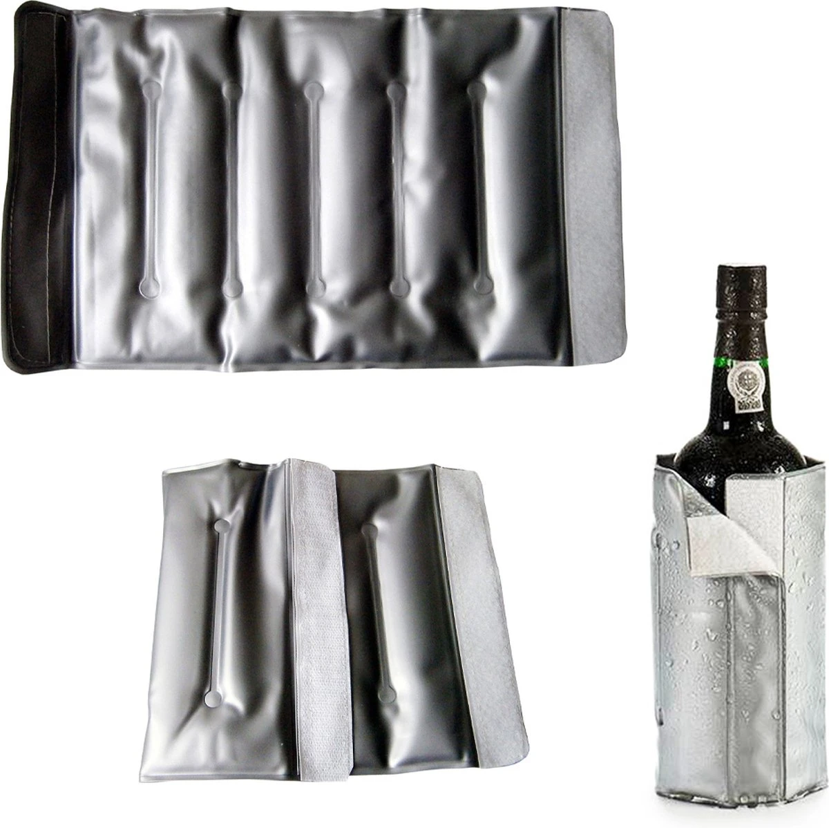 REFROIDISSEUR DE BOUTEILLE DE VIN Avec Coussinets En Gel Et Fermeture Velcro 1 REFROIDISSEUR DE BOUTEILLE DE VIN Avec Coussinets En Gel Et Fermeture Velcro