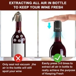 Pompe à Vide à Vin DOWO® Avec échelle De Date - Bouchon à Vin - Pompe à Vide à Vin - Bouchon à Champagne -Cuisine Fournitures Magasin 1200x1198 34