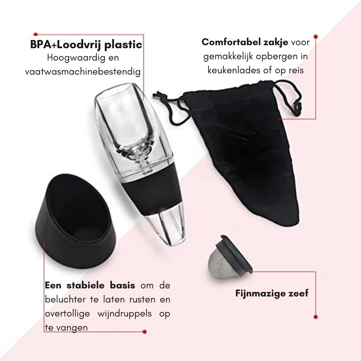 Onirique - Aérateur De Vin - Carafe à Vin - Vin - Aérateur - Anti-goutte - Rapide - Décanter - Verseur De Carafe - Avec Passoire 8 Onirique - Aérateur De Vin - Carafe à Vin - Vin - Aérateur - Anti-goutte - Rapide - Décanter - Verseur De Carafe - Avec Passoire – Image 8