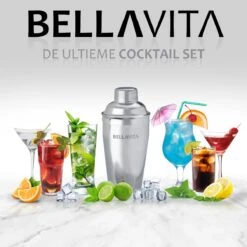 BELLAVITA Cocktail Set - 16 Pièces - 750ml - Cocktail - Shaker - Bartender - Verre Doseur - Acier Inoxydable - Bamboe 22 BELLAVITA Cocktail Set - 16 Pièces - 750ml - Cocktail - Shaker - Bartender - Verre Doseur - Acier Inoxydable - Bamboe -Cuisine Fournitures Magasin 1200x1198 44