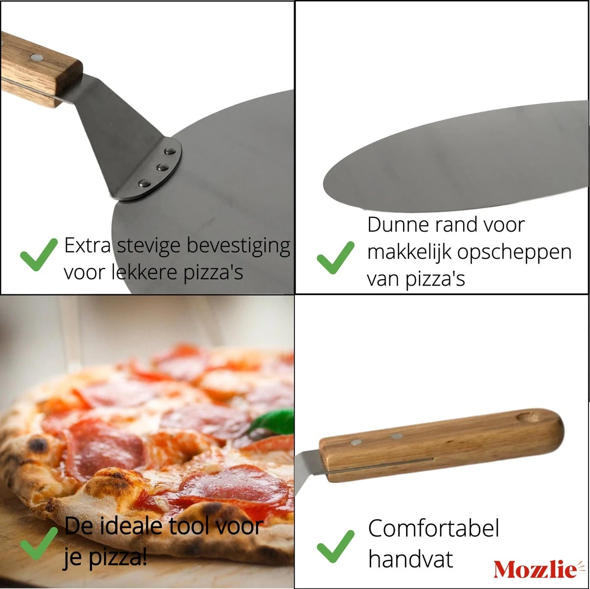 Pelle à Pizza 30 Cm Pour Four Ou BBQ - Ronde - Métal - Avec Manche En Bois 3 Pelle à Pizza 30 Cm Pour Four Ou BBQ - Ronde - Métal - Avec Manche En Bois – Image 3
