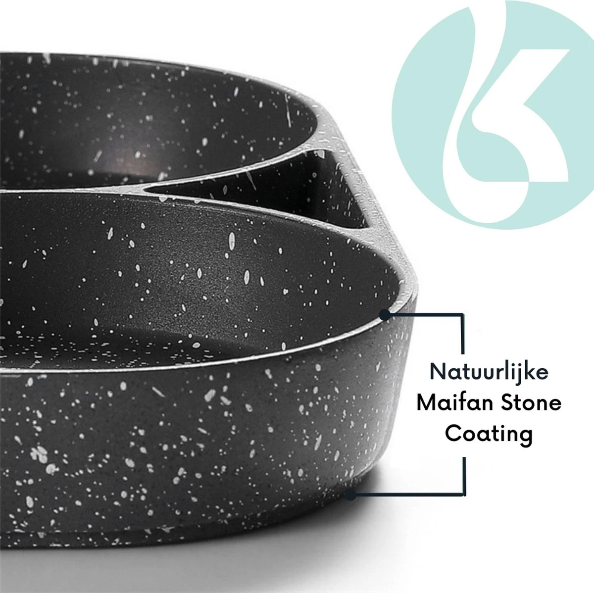 Keukenhulponline - Poêle à Omelette - Poêle à Crêpes - Poêle à Frire - Revêtement En Pierre Maifan - Convient à Toutes Les Sources De Chaleur, Y Compris L'induction - 21cm X 21cm 7 Keukenhulponline - Poêle à Omelette - Poêle à Crêpes - Poêle à Frire - Revêtement En Pierre Maifan - Convient à Toutes Les Sources De Chaleur, Y Compris L'induction - 21cm X 21cm – Image 7