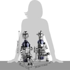 Brubaker Porte-bouteille Couple Sculpture En Métal Cadeau Avec Carte-cadeau 14 Brubaker Porte-bouteille Couple Sculpture En Métal Cadeau Avec Carte-cadeau -Cuisine Fournitures Magasin 1200x1199 14