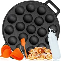 Poêle W&Z Poffertjes – Convient à Tous Les Poêles – 19 Poffertjes – Poffertjes Maker – Poffertjes Pan Induction – Poffertjes Pan Electric – Poêle En Fonte