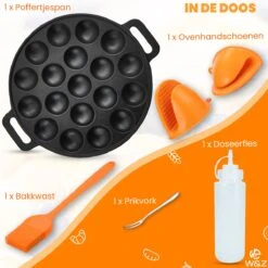 Poêle W&Z Poffertjes – Convient à Tous Les Poêles – 19 Poffertjes – Poffertjes Maker – Poffertjes Pan Induction – Poffertjes Pan Electric – Poêle En Fonte -Cuisine Fournitures Magasin 1200x1199 9