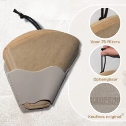 Porte-filtre à Café Keufens | Crème - Porte-filtre à Café - Convient à Tout Filtre à Café - 75 Filtres - Porte-filtre à Café Mural - Cuir Artificiel - Porte-filtre à Café -Cuisine Fournitures Magasin 1200x1200 1001