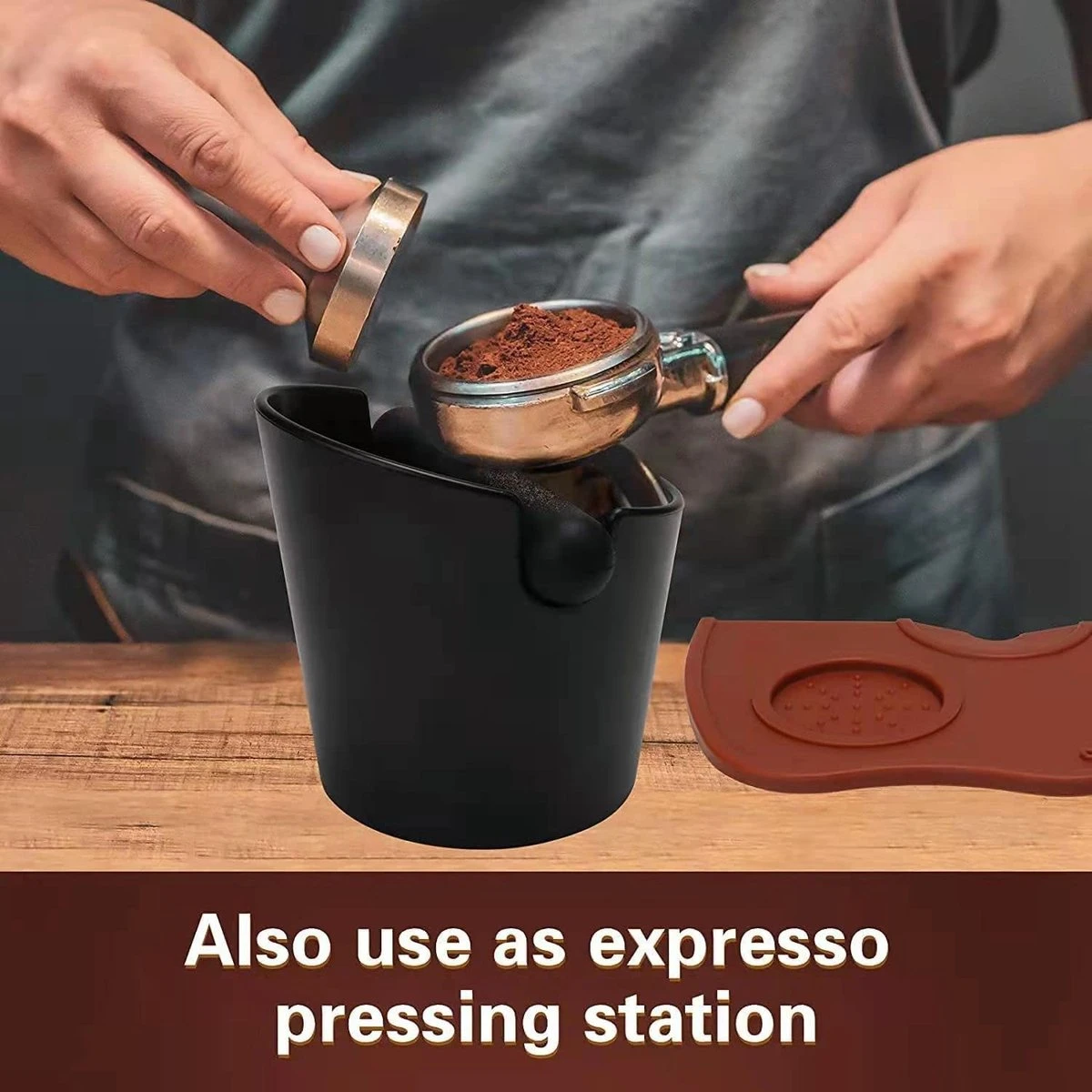 Café Knock Box Avec 2 Lingettes Sous Vide - Knock Box - Barista - Espresso Box - Coffee Knockbox 3 Café Knock Box Avec 2 Lingettes Sous Vide - Knock Box - Barista - Espresso Box - Coffee Knockbox – Image 3