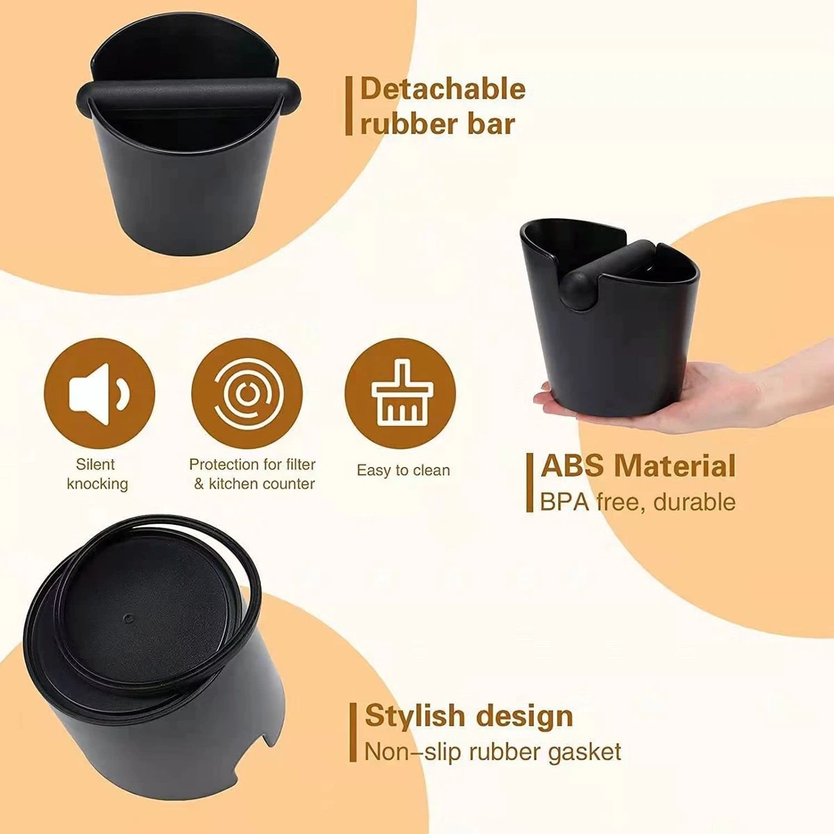 Café Knock Box Avec 2 Lingettes Sous Vide - Knock Box - Barista - Espresso Box - Coffee Knockbox 5 Café Knock Box Avec 2 Lingettes Sous Vide - Knock Box - Barista - Espresso Box - Coffee Knockbox – Image 5