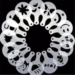 WiseGoods Épandeur De Cacao De Luxe - Barista - Modèle Cappuccino - Café - Décoration De Dessert - Set D'épandeur De Cacao - 16 Pochoirs -Cuisine Fournitures Magasin 1200x1200 1095