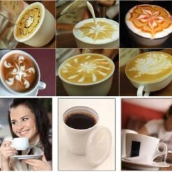 WiseGoods Épandeur De Cacao De Luxe - Barista - Modèle Cappuccino - Café - Décoration De Dessert - Set D'épandeur De Cacao - 16 Pochoirs -Cuisine Fournitures Magasin 1200x1200 1097