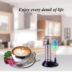 TDR - Mousseur à Lait électrique - Acier Inoxydable - Fonctionne Sur Batterie - Avec Brosse De Nettoyage -Cuisine Fournitures Magasin 1200x1200 1142