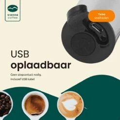 GrandLux électrique Rechargeable Via USB - Mousseur à Lait - 3 Vitesses - 2 Accessoires - Mousseur à Lait électrique - Zwart - Durable -Cuisine Fournitures Magasin 1200x1200 1170