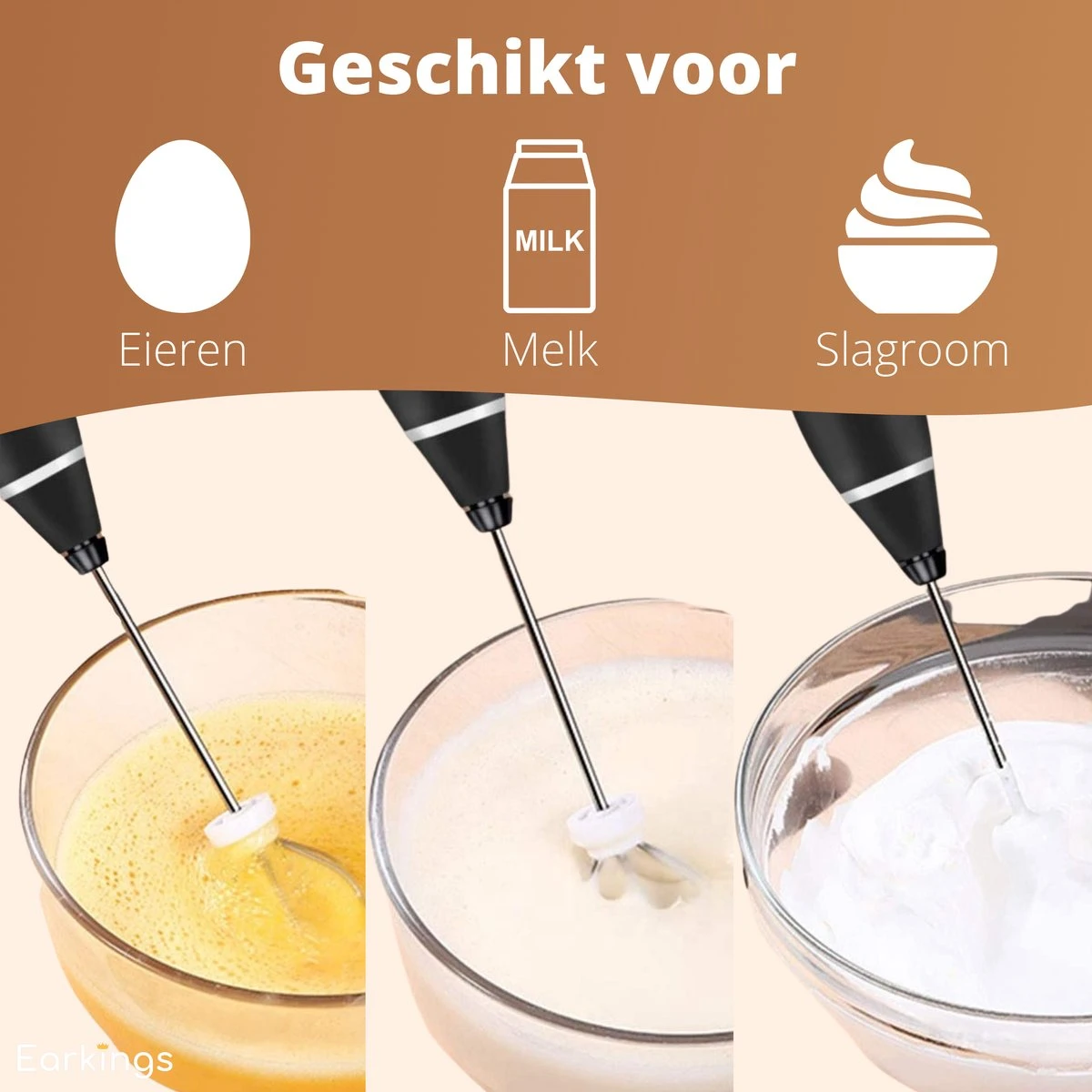 Mousseur à Lait Premium Earkings - Mousseur à Lait Rechargeable Avec Câble USB Inclus - Comprend 2 Accessoires - Mousseur à Lait électrique Wit 8 Mousseur à Lait Premium Earkings - Mousseur à Lait Rechargeable Avec Câble USB Inclus - Comprend 2 Accessoires - Mousseur à Lait électrique Wit – Image 8