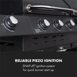 Klarstein Kingsville Double - Combi Fumoir à Charbon & Barbecue à Gaz 13,5kW - 3+1 Brûleurs - 2 Surfaces De Barbecue En Fonte -Cuisine Fournitures Magasin 1200x1200 124