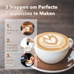 DOWO® - Mousseur à Lait électrique - Mousseur à Lait Manuel - Piles Incluses - Mousseur à Lait - Mousseur à Lait - Zwart & Argent - Acier Inoxydable -Cuisine Fournitures Magasin 1200x1200 1242