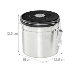 Récipient De Stockage Relaxdays Café - Boîte à Café - Hermétique - Récipient à Café - Argent - Métal Petit -Cuisine Fournitures Magasin 1200x1200 1246