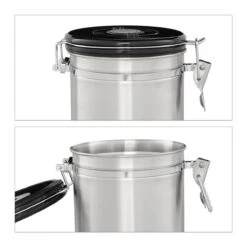 Récipient De Stockage Relaxdays Café - Boîte à Café - Hermétique - Récipient à Café - Argent - Métal Petit -Cuisine Fournitures Magasin 1200x1200 1248