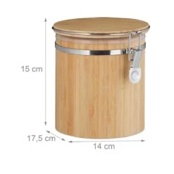 Boîte à Café Relaxdays Bambou - Boîte De Rangement - Hermétique - Fermeture à Clip - Avec Couvercle -Cuisine Fournitures Magasin 1200x1200 1258