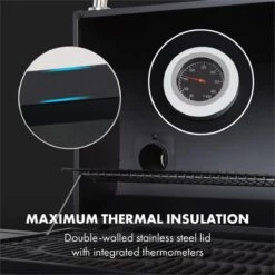 Klarstein Kingsville Double - Combi Fumoir à Charbon & Barbecue à Gaz 13,5kW - 3+1 Brûleurs - 2 Surfaces De Barbecue En Fonte -Cuisine Fournitures Magasin 1200x1200 126