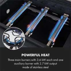 Klarstein Kingsville Double - Combi Fumoir à Charbon & Barbecue à Gaz 13,5kW - 3+1 Brûleurs - 2 Surfaces De Barbecue En Fonte -Cuisine Fournitures Magasin 1200x1200 128