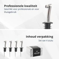 Veluw Boisson Verseur Boisson - Becs Verseurs Professionnels - Bouchon Verseur En Acier Inoxydable Avec Flip-Top (4 Pièces) -Cuisine Fournitures Magasin 1200x1200 1302