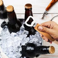 OurLeeme Décapsuleur, 10 Pcs Poignée En Bois Ouvre-Bouteille De Bière Portable Durable Ouvre-Bouteille En Bois Naturel Grand Cadeau Pour Hommes -Cuisine Fournitures Magasin 1200x1200 1332