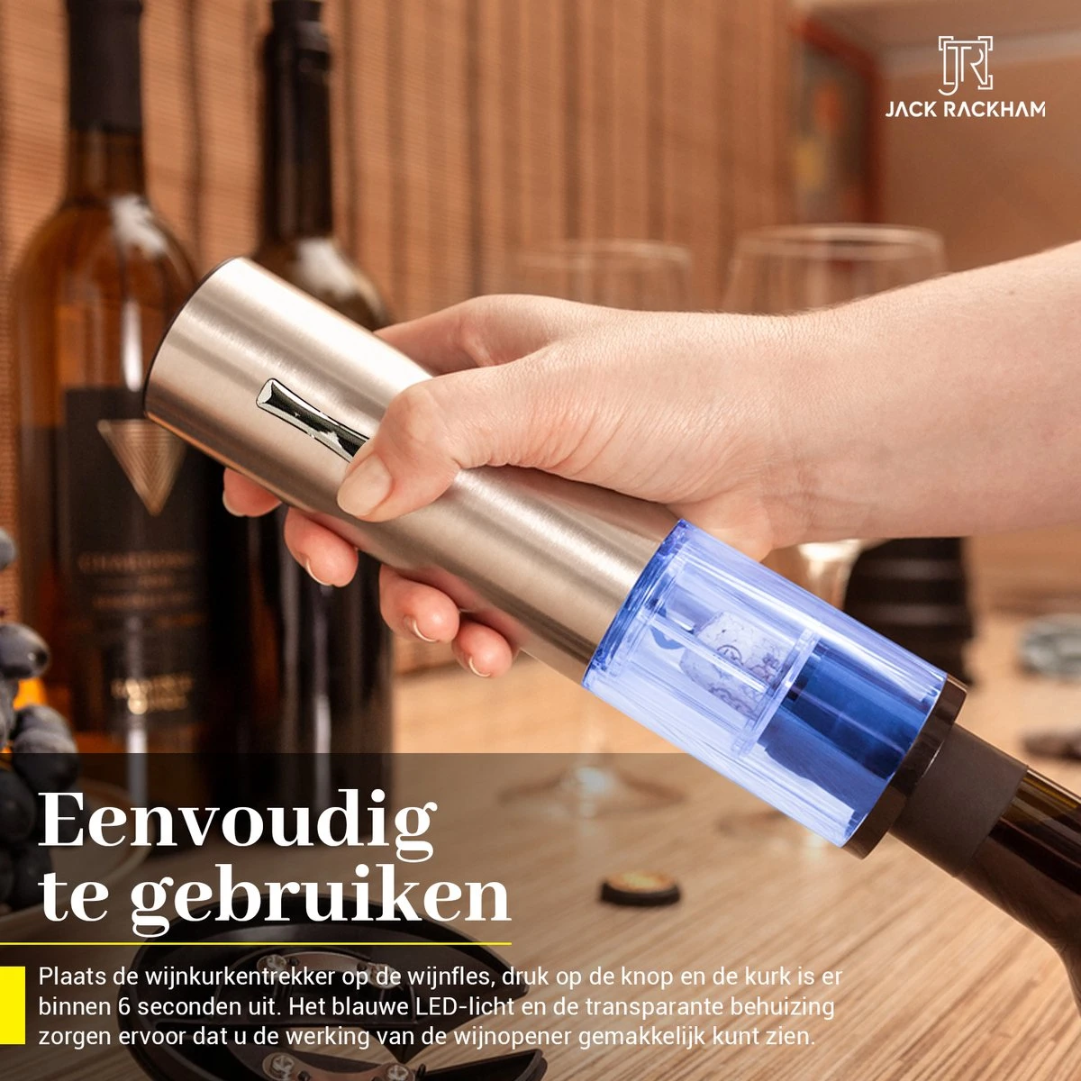 Tire-Bouchon Electrique Ouvre Vin - Ouvre Bouteille - Design Luxe - Avec Coupe-capsule - Coffret Cadeau Homme Et Femme - Jack Rackham 2 Tire-Bouchon Electrique Ouvre Vin - Ouvre Bouteille - Design Luxe - Avec Coupe-capsule - Coffret Cadeau Homme Et Femme - Jack Rackham – Image 2