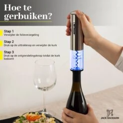 Tire-Bouchon Electrique Ouvre Vin - Ouvre Bouteille - Design Luxe - Avec Coupe-capsule - Coffret Cadeau Homme Et Femme - Jack Rackham 11 Tire-Bouchon Electrique Ouvre Vin - Ouvre Bouteille - Design Luxe - Avec Coupe-capsule - Coffret Cadeau Homme Et Femme - Jack Rackham -Cuisine Fournitures Magasin 1200x1200 1361