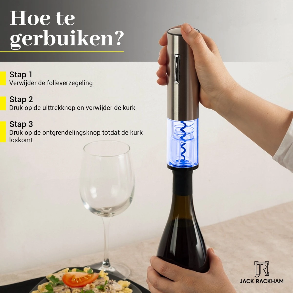 Tire-Bouchon Electrique Ouvre Vin - Ouvre Bouteille - Design Luxe - Avec Coupe-capsule - Coffret Cadeau Homme Et Femme - Jack Rackham 3 Tire-Bouchon Electrique Ouvre Vin - Ouvre Bouteille - Design Luxe - Avec Coupe-capsule - Coffret Cadeau Homme Et Femme - Jack Rackham – Image 3