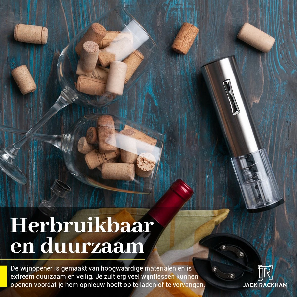 Tire-Bouchon Electrique Ouvre Vin - Ouvre Bouteille - Design Luxe - Avec Coupe-capsule - Coffret Cadeau Homme Et Femme - Jack Rackham 4 Tire-Bouchon Electrique Ouvre Vin - Ouvre Bouteille - Design Luxe - Avec Coupe-capsule - Coffret Cadeau Homme Et Femme - Jack Rackham – Image 4