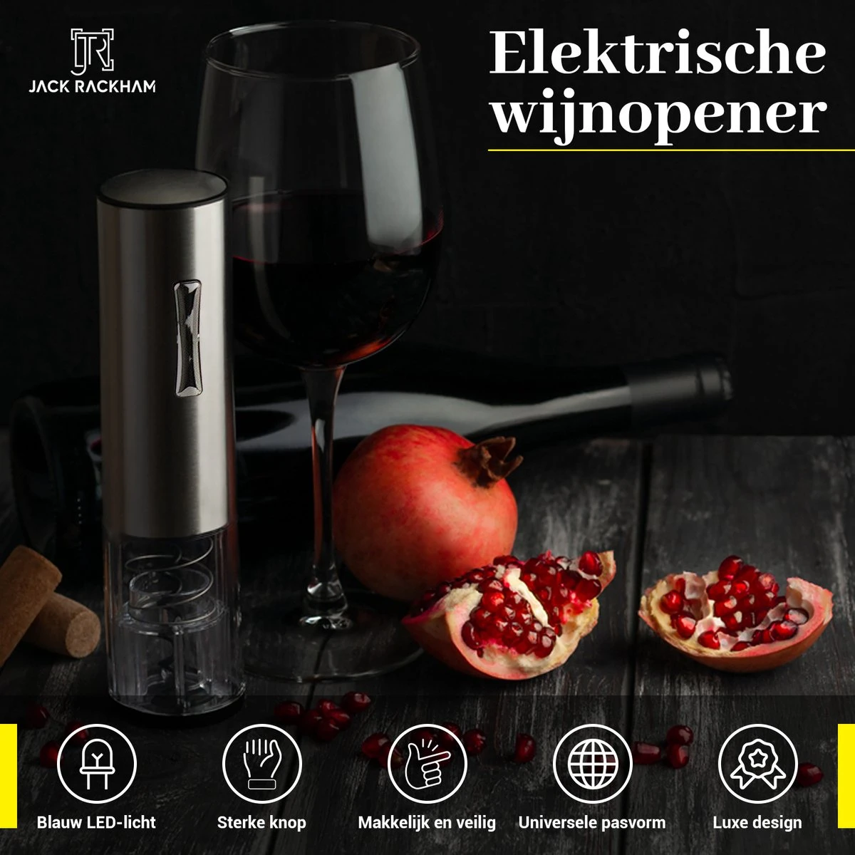 Tire-Bouchon Electrique Ouvre Vin - Ouvre Bouteille - Design Luxe - Avec Coupe-capsule - Coffret Cadeau Homme Et Femme - Jack Rackham 7 Tire-Bouchon Electrique Ouvre Vin - Ouvre Bouteille - Design Luxe - Avec Coupe-capsule - Coffret Cadeau Homme Et Femme - Jack Rackham – Image 7