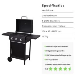 Barbecue à Gaz Cheqo® Avec Brûleurs - BQQ - 106 X 53 X H102 Cm - Mobile De Cuisine D'extérieur - 2 Tables D'appoint - Thermomètre - Métal Enduit De Poudre - 14,7 Kg - Sans Tuyau Ni Régulateur De Pression - Titre Par Défaut 11 Barbecue à Gaz Cheqo® Avec Brûleurs - BQQ - 106 X 53 X H102 Cm - Mobile De Cuisine D'extérieur - 2 Tables D'appoint - Thermomètre - Métal Enduit De Poudre - 14,7 Kg - Sans Tuyau Ni Régulateur De Pression - Titre Par Défaut -Cuisine Fournitures Magasin 1200x1200 14