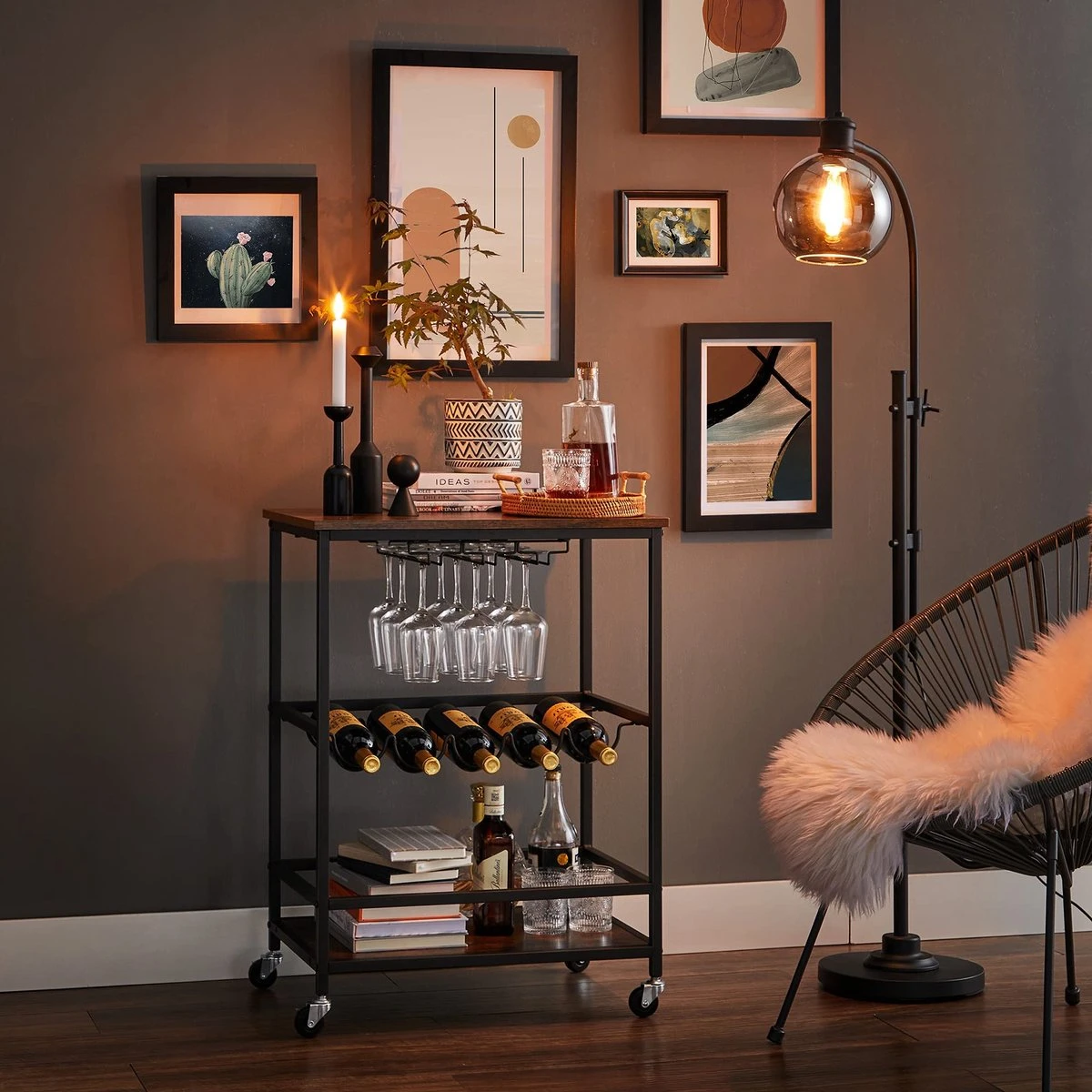 IN.HOMEXL Ashlo - Cave à Vin - Casier à Vin Métal - Bois - Armoire Industrielle - Pour 9 Bouteilles - 113 X 52 X 40 Cm Bois - Marron / Zwart 1 IN.HOMEXL Ashlo - Cave à Vin - Casier à Vin Métal - Bois - Armoire Industrielle - Pour 9 Bouteilles - 113 X 52 X 40 Cm Bois - Marron / Zwart