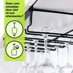 Support à Verre à Vin Suspendu - Support à Vin Pour Verres - Porte-verre à Vin Noir Industriel -Cuisine Fournitures Magasin 1200x1200 1425