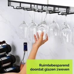 Support à Verre à Vin Suspendu - Support à Vin Pour Verres - Porte-verre à Vin Noir Industriel -Cuisine Fournitures Magasin 1200x1200 1426