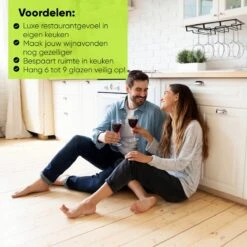 Support à Verre à Vin Suspendu - Support à Vin Pour Verres - Porte-verre à Vin Noir Industriel -Cuisine Fournitures Magasin 1200x1200 1427