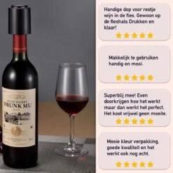 Pompe à Vide à Vin Vestifex® - Bouchon à Vin - Pompe à Vide à Vin - Bouchon à Champagne - Manuel NL Inclus -Cuisine Fournitures Magasin 1200x1200 1429