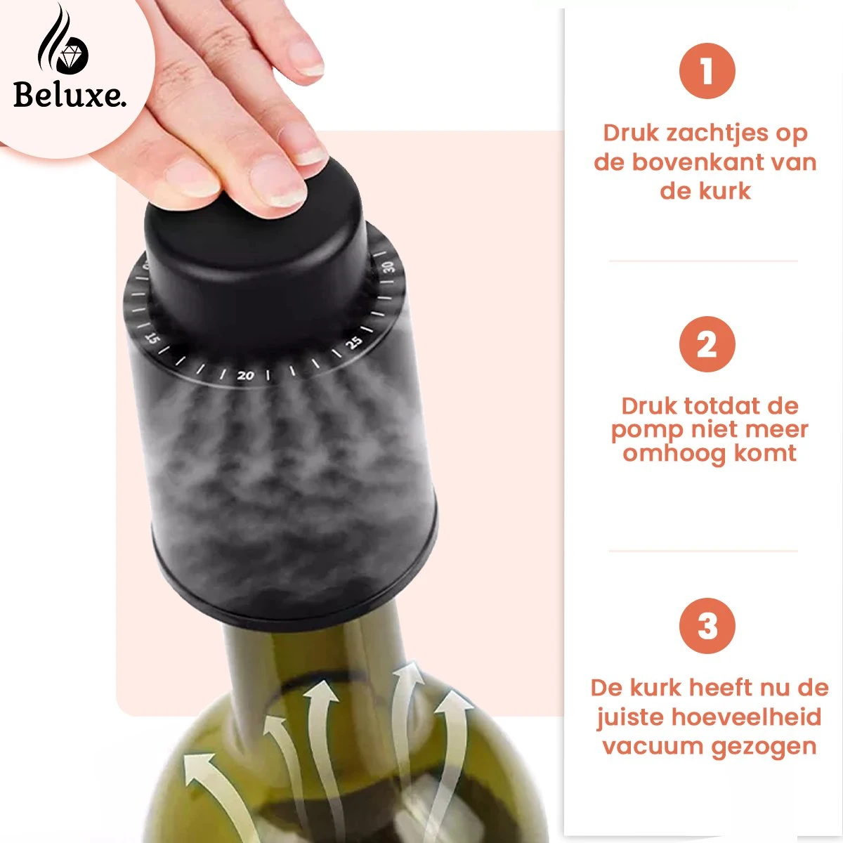 Pompe à Vide à Vin De Luxe - Wine Saver De Vin - Bouchon à Vin - Pompe à Vide - Bouchon à Vin - Bouchon à Vin - Pompe à Vin 3 Pompe à Vide à Vin De Luxe - Wine Saver De Vin - Bouchon à Vin - Pompe à Vide - Bouchon à Vin - Bouchon à Vin - Pompe à Vin – Image 3