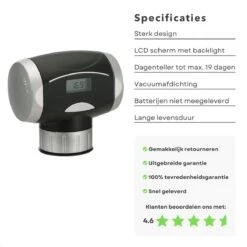 Cheqo® Bouchon à Vin Sous Vide électrique Avec Thermomètre - Pompe à Vide à Vin - Bouchon à Vin - Thermomètre à Vin - Pompe à Vin 9 Cheqo® Bouchon à Vin Sous Vide électrique Avec Thermomètre - Pompe à Vide à Vin - Bouchon à Vin - Thermomètre à Vin - Pompe à Vin -Cuisine Fournitures Magasin 1200x1200 1465