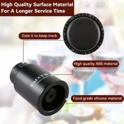 Pompe à Vide à Vin DOWO® Avec échelle De Date - Bouchon à Vin - Pompe à Vide à Vin - Bouchon à Champagne -Cuisine Fournitures Magasin 1200x1200 1481