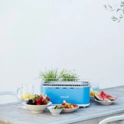 Barbecook Carlo - Barbecue Au Charbon De Bois - Barbecue De Table - Sac De Transport - Compact - Ventilateur - 38,5 X 28,5 Cm - 6 P. - Bleu -Cuisine Fournitures Magasin 1200x1200 150
