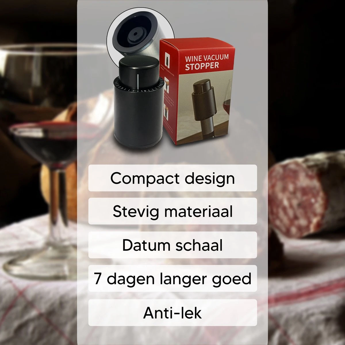 Pompe à Vide à Vin - Bouchon à Vin - Bouchon à Vin - Pompe à Vide - Économiseur De Vin - Pompe 4 Pompe à Vide à Vin - Bouchon à Vin - Bouchon à Vin - Pompe à Vide - Économiseur De Vin - Pompe – Image 4